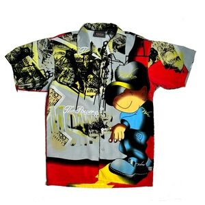 Y2K WEBS Jean Co. Men's Button Down Shirt All Over Print